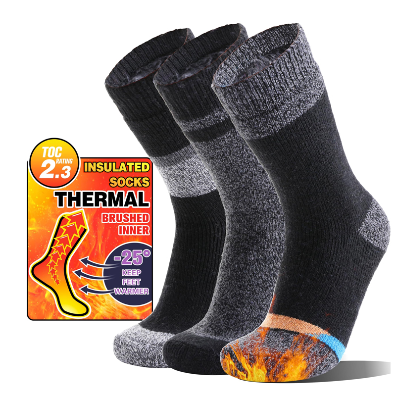Calzini invernali termici per uomini e donne - calzini da equipaggio isolati spessi per freddo estremo