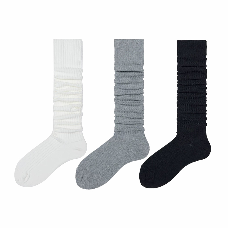 Slouch Socks Women Fashion Cotton Socks Supplier - Retro Scrunch Short Sock - Soft Solid Ankle Socks