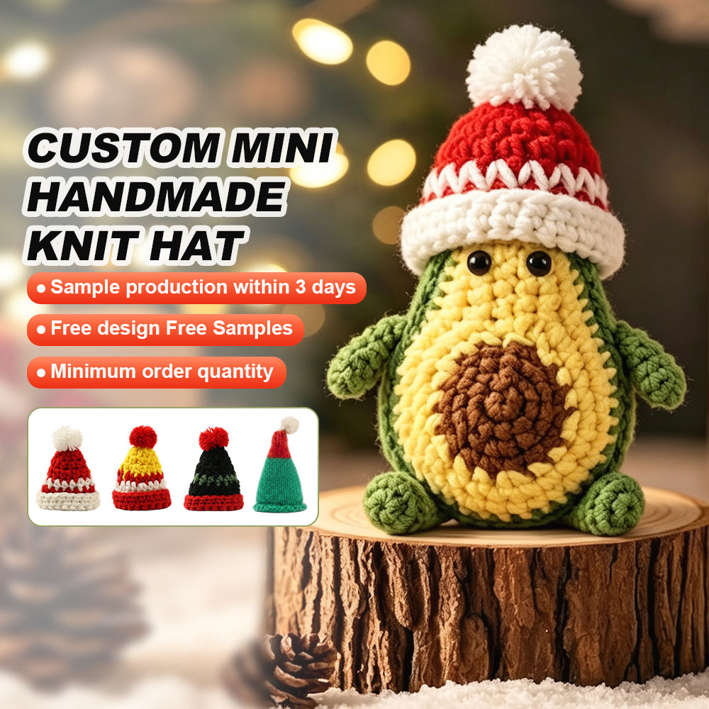 Mini gebreide kerstvingerhoedbedels, leuke creatieve ornamenten voor kerst- en nieuwjaarscadeaus