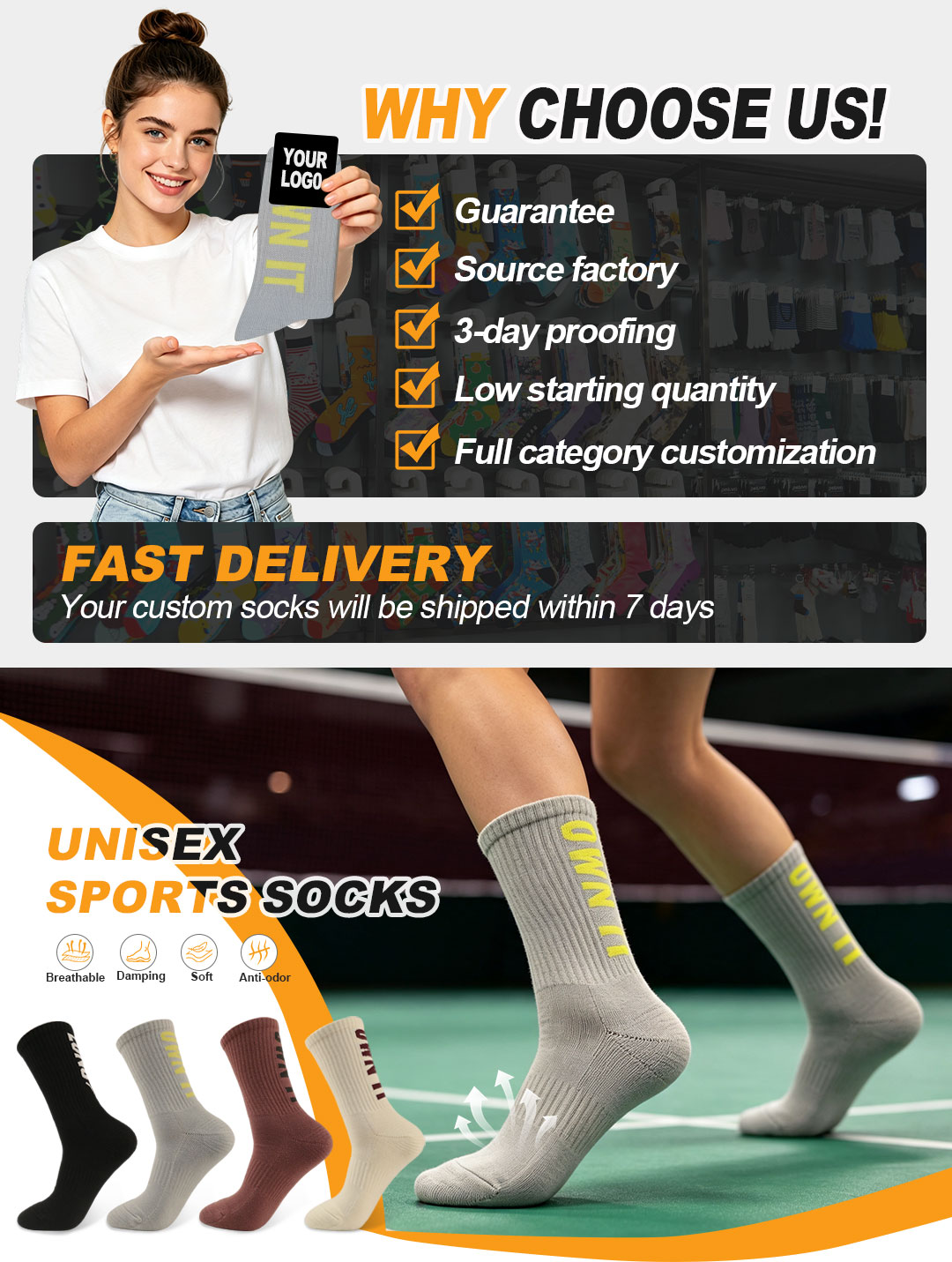 Fournisseur de chaussettes de course professionnelles au meilleur prix