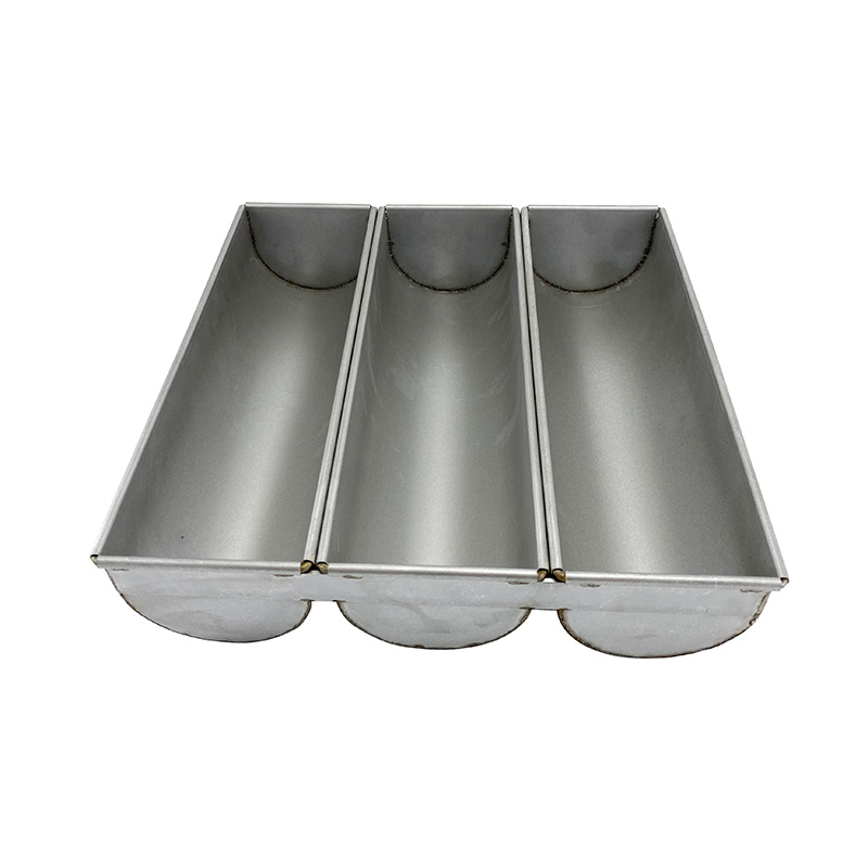 Molde para hornear pan de aluminio hecho a mano con 3 cavidades