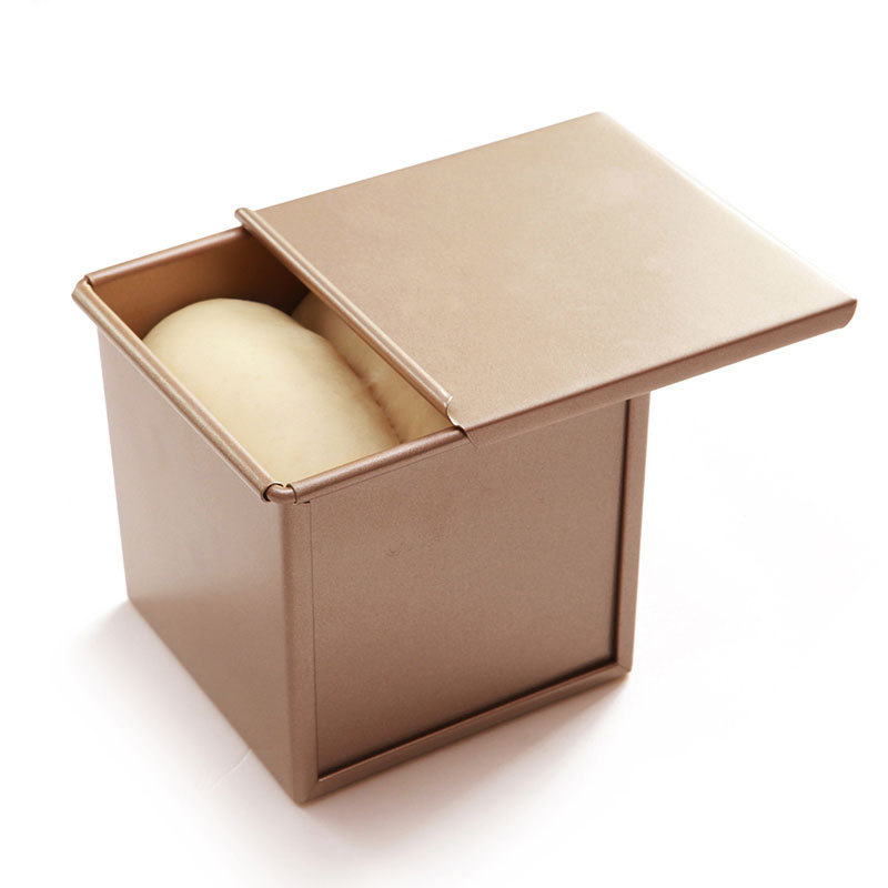 10cm Non Stick Aluminum Square Mini Bread Loaf Pan with Lid