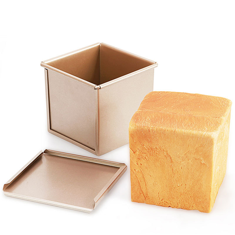 10cm Non Stick Aluminum Square Mini Bread Loaf Pan with Lid