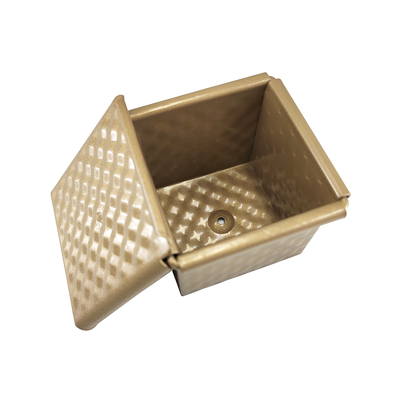 10cm Non Stick Aluminum Square Mini Bread Loaf Pan with Lid - COPY - v6rlg6