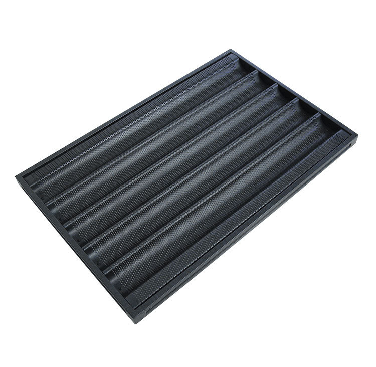 Molde para baguette perforado antiadherente de aluminio con 5 ranuras, molde para pan francés