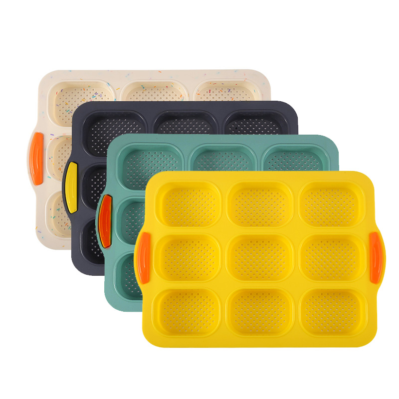 سيليكون 9-قالب بيضاوي قالب الرغيف الفرنسي قالب الخبز الفرنسي