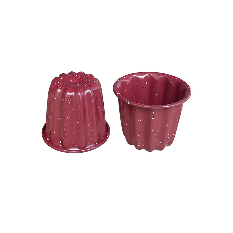 ประเทศจีน แม่พิมพ์อบ Canele เคลือบ Non Stick สีแดงแฟชั่น ผู้ผลิต