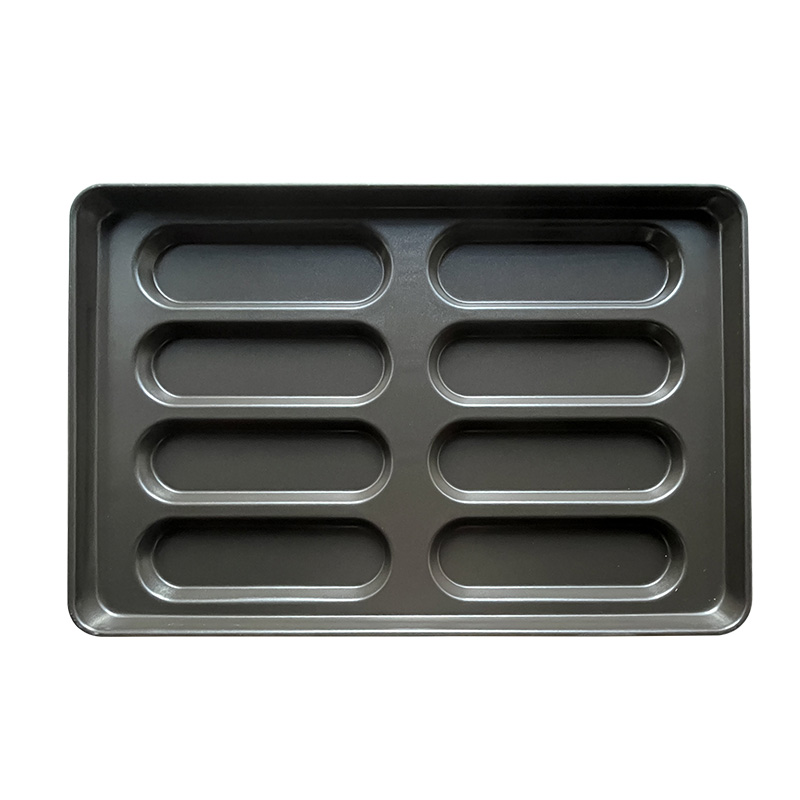 Molde para panecillos para hot dog de 8 moldes de acero aluminizado