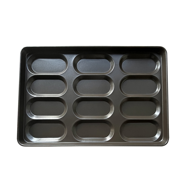 ประเทศจีน ขนมปังฮอทดอก 12 แม่พิมพ์ทำจากเหล็กอลูมิไนซ์ ผู้ผลิต