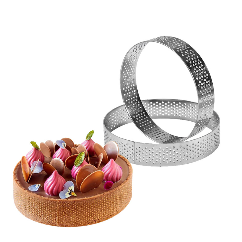 Anéis de torta redondos perfurados em aço inoxidável