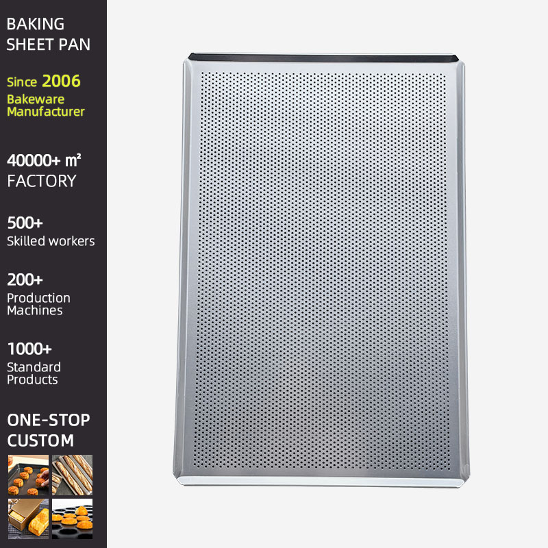 Plaque de cuisson perforée en aluminium avec coins coupés