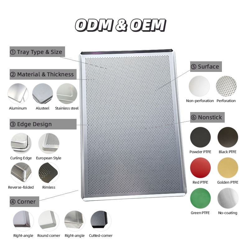 Plaque de cuisson perforée en aluminium avec coins coupés