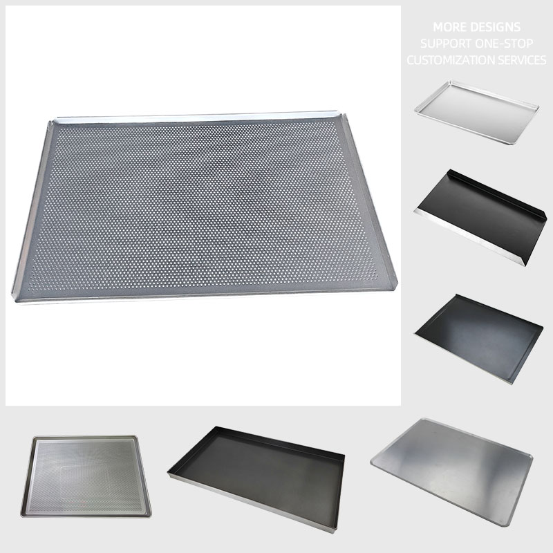 Plaque de cuisson perforée en aluminium avec coins coupés