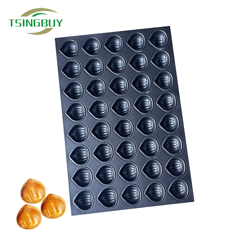 40-Cavity Chestnut Shaped Baking Molds Tray