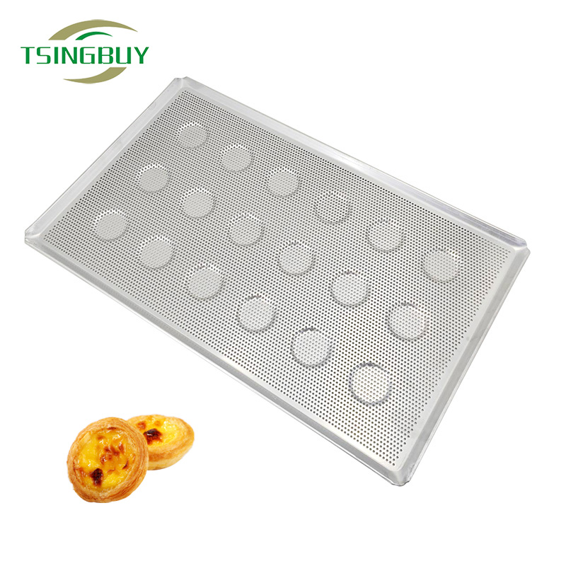 18-Mold Perforated Aluminum Egg Tart Pan