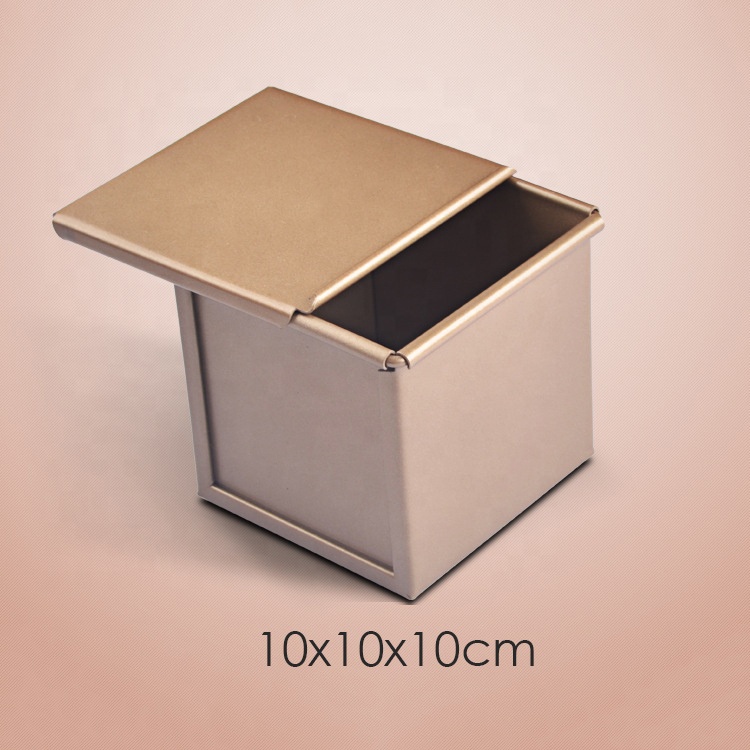 10cm Non Stick Aluminum Square Mini Bread Loaf Pan with Lid