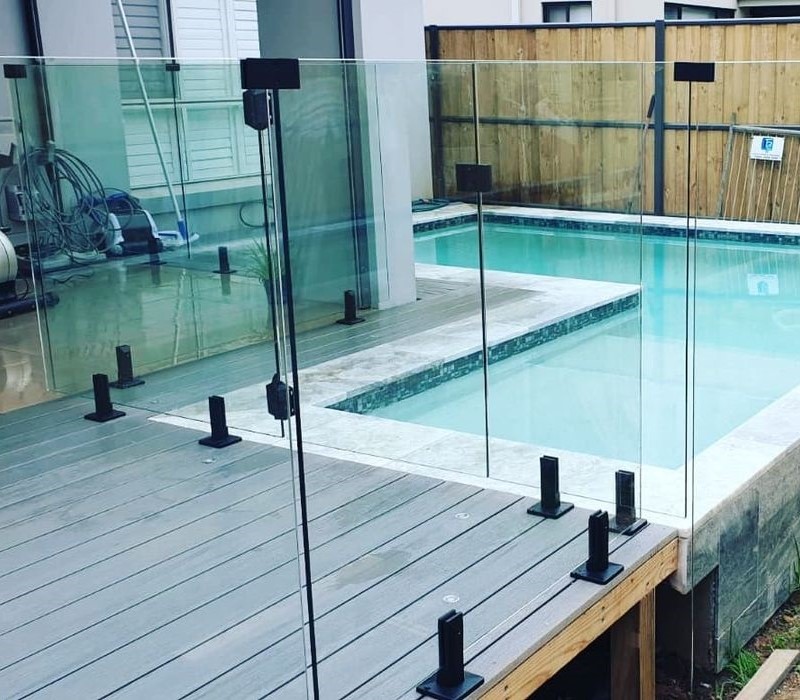 Rincón de 180 grados Matte Black Glass Swink 304 316 Clips de acero inoxidable para la barandilla de cristal