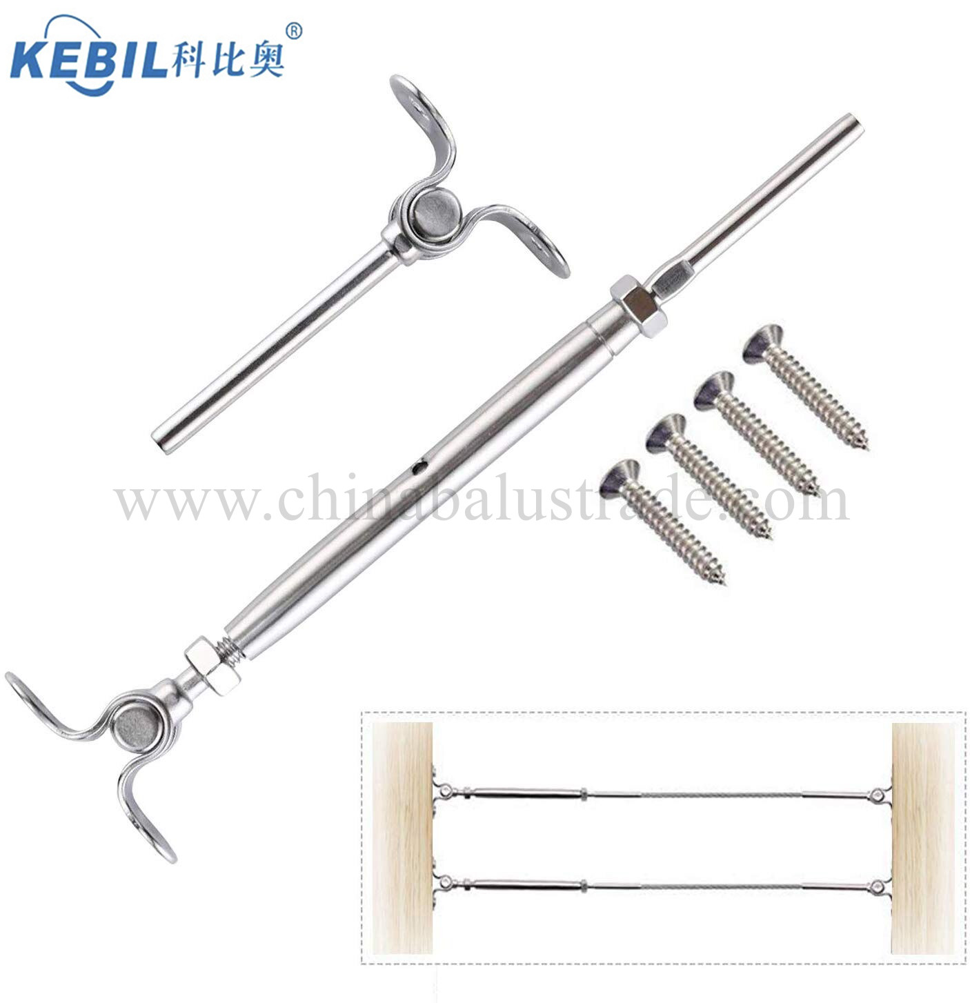 Tendicinghia regolabile in legno a 180 gradi per cavi 3-5mm