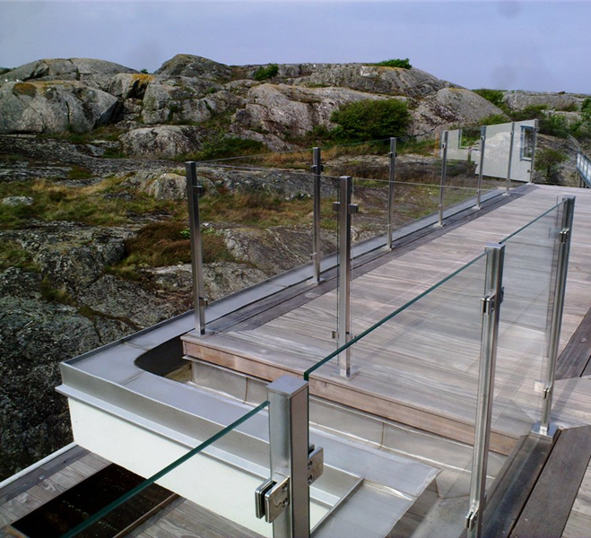 Design ringhiera per balcone in vetro da balaustra in acciaio inossidabile da 2 ''