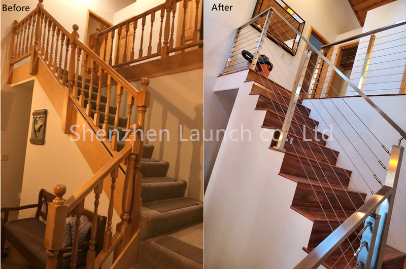 316 stainless steel wire rope stair Railings