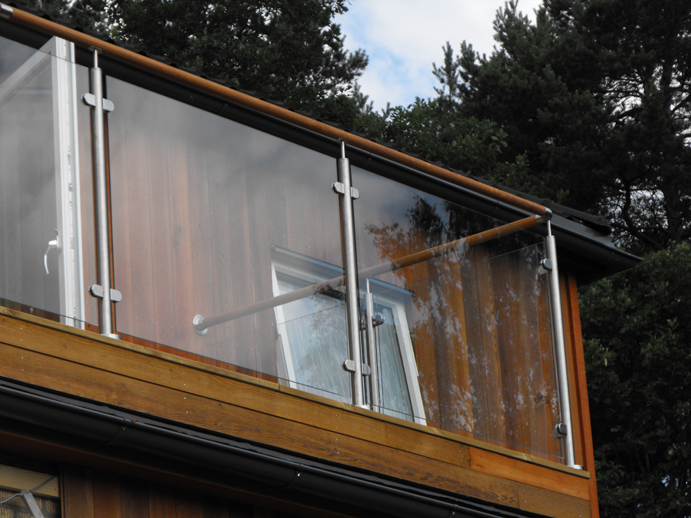 50.8mm round glass balustrade post handrail stainless steel balcony railing