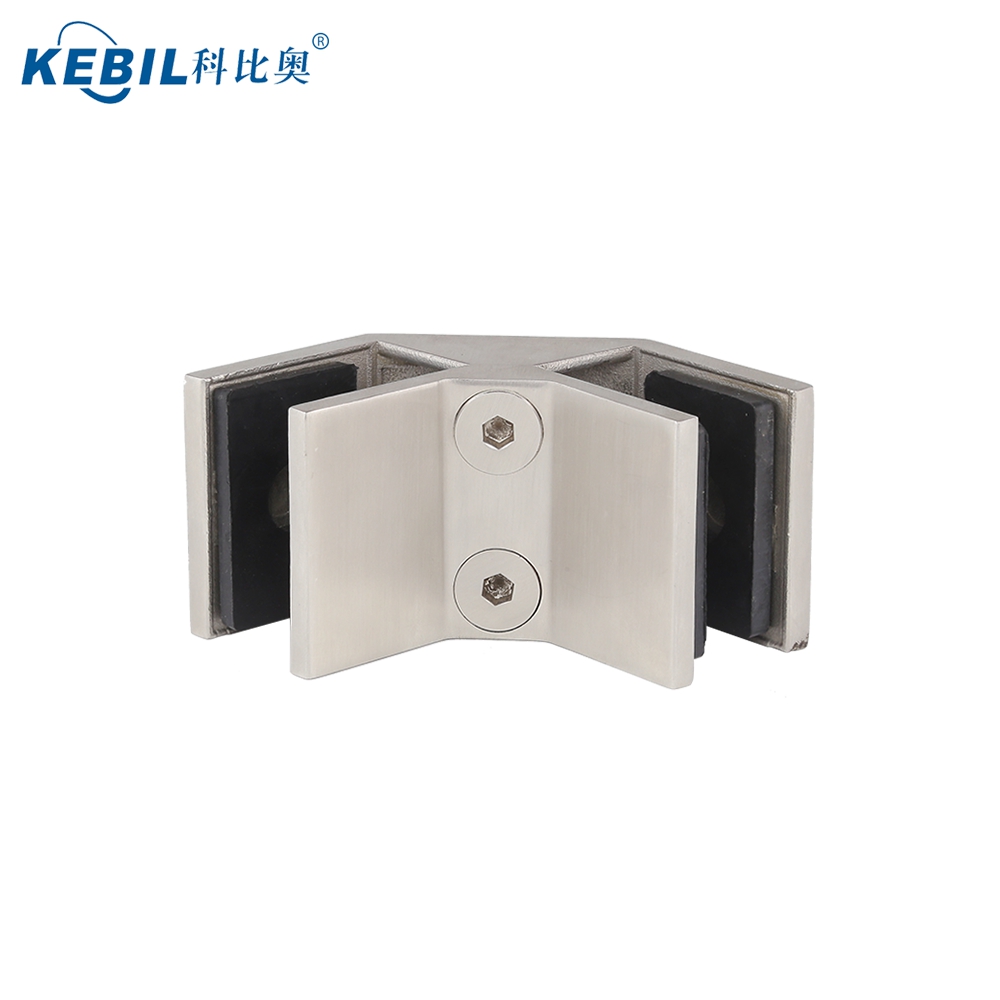 90 degree 316 standoff glass clamp for glass railing between glasses