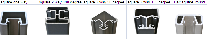 Aluminum railing system square glass handrail post