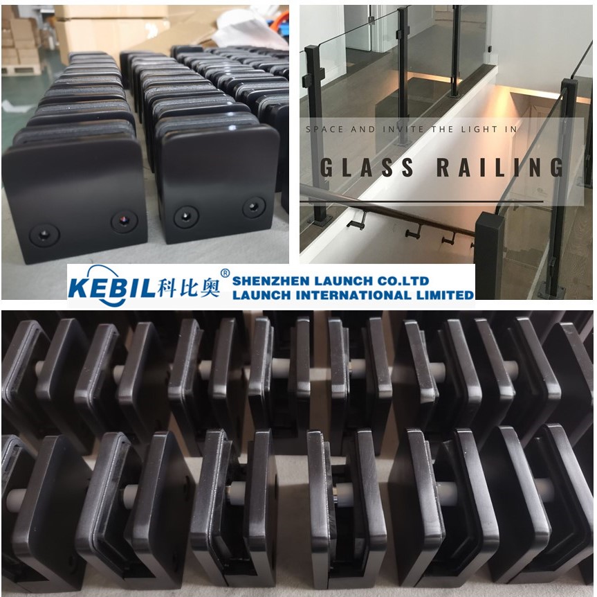 نحى الفولاذ المقاوم للصدأ قاعدة مسطحة تصميم مربع حديدي الزجاج المشبك ل 3/8 "و 1/2" الزجاج