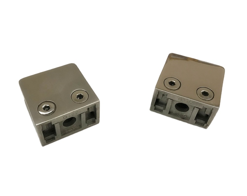 آخر مربع الفولاذ المقاوم للصدأ المصقول إلى المشابك الزجاجية D الجدار للزجاج 8-10mm