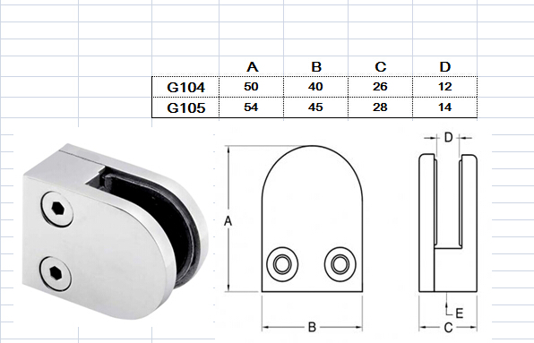 Braçadeira de vidro de forma D para a tubulação do balaústre