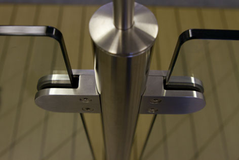 D shape glass clamps G105R with Radius back for balustrade round post diameter 50.8mm