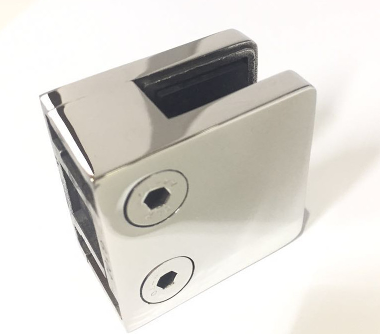 D type square glass clamp 316 stainless steel mirror polished ( model G102)
