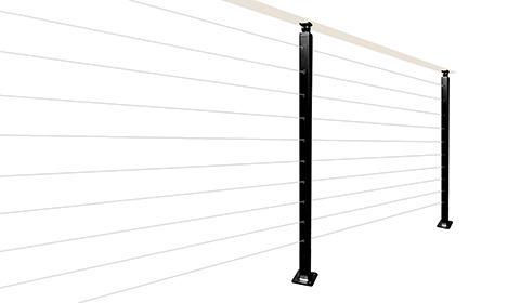 Decking Stainless Steel Baluster Railing Drut Deck Railing w Matte Black Finish