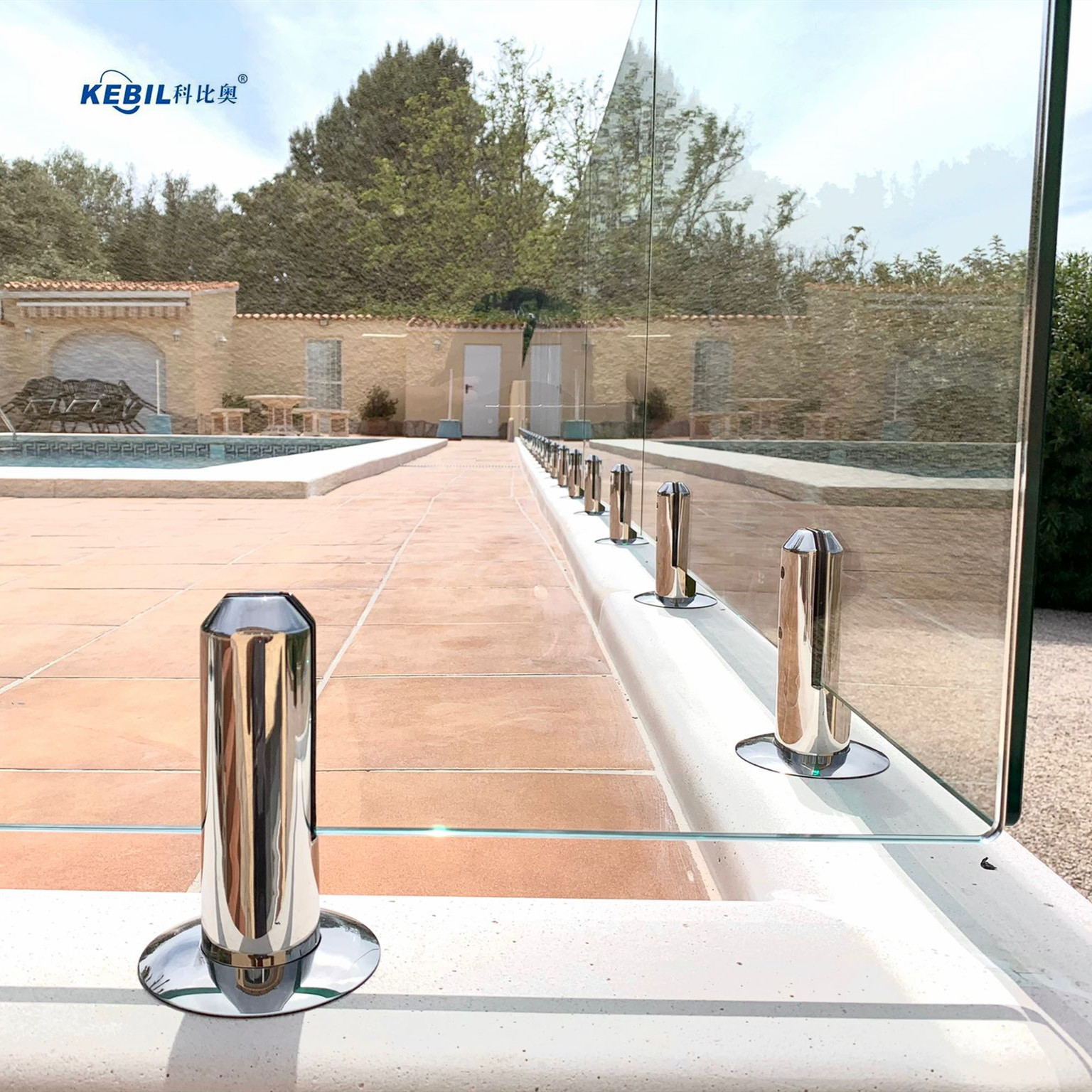 Duplex 2205 Roestvrijstalen kernboorglas Spigot voor frameloze glazen reling