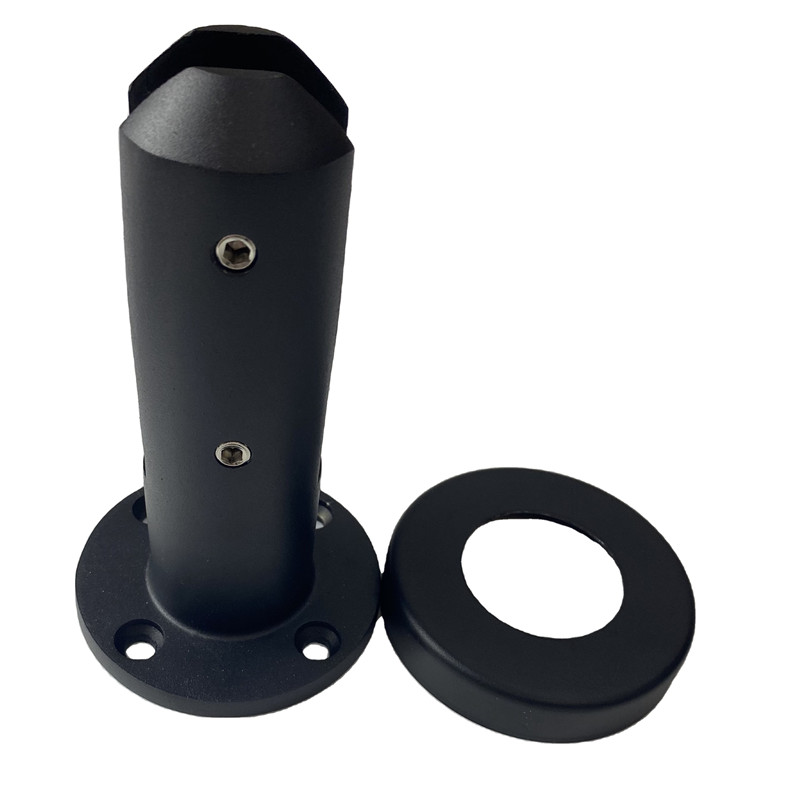 Duplex 2205 black coated glass railing spigots for swimming pool