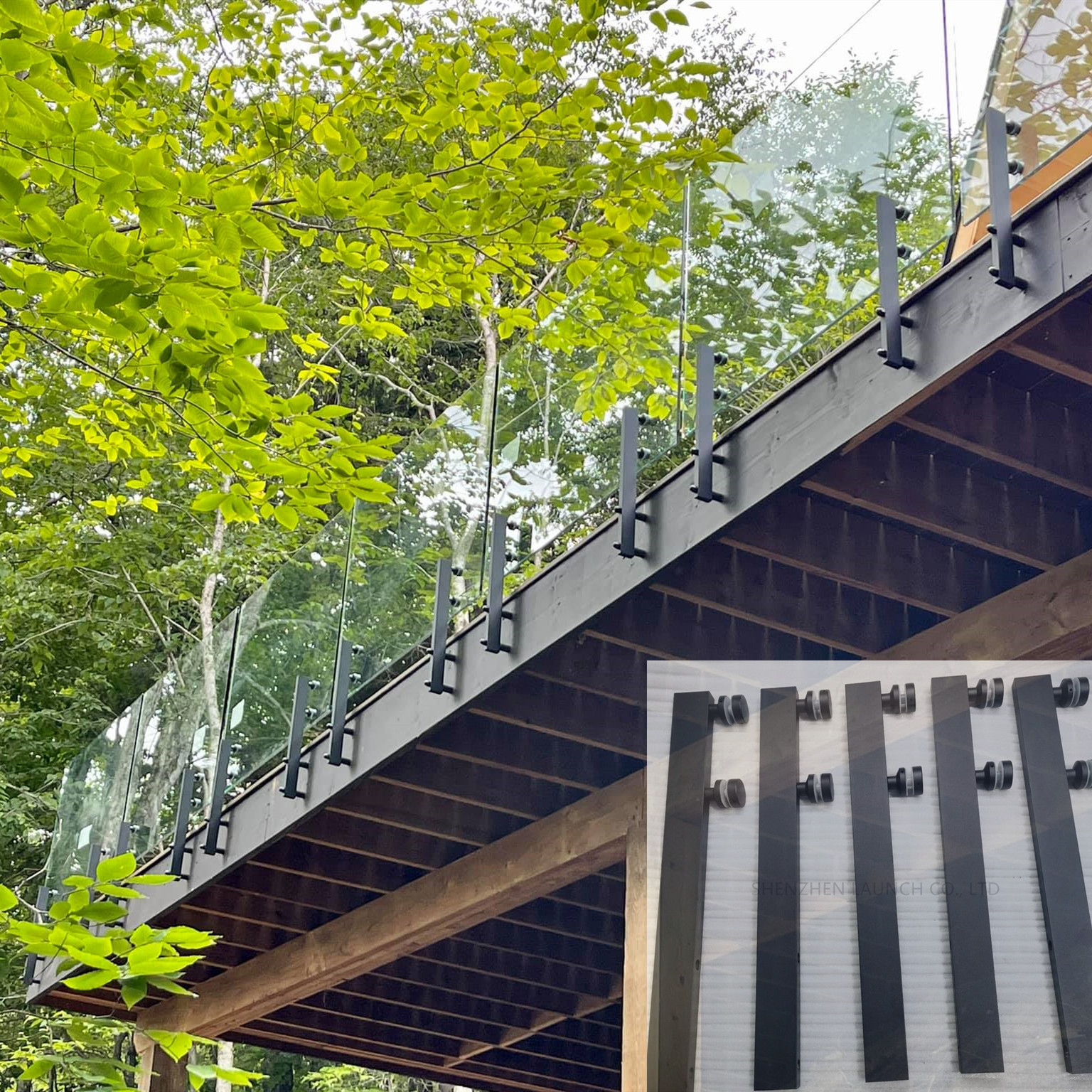 Wspornik montażowy do montażu aluminiowego Mini Post dla balkonów szklanych