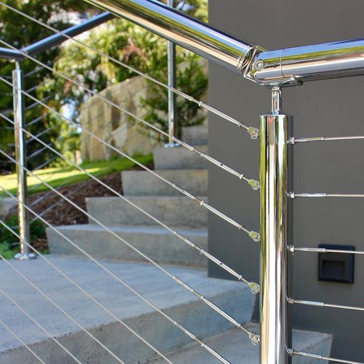HOT SALE Inox Stainless Steel Balustrade Post Cable Railing Wire Rope Railing