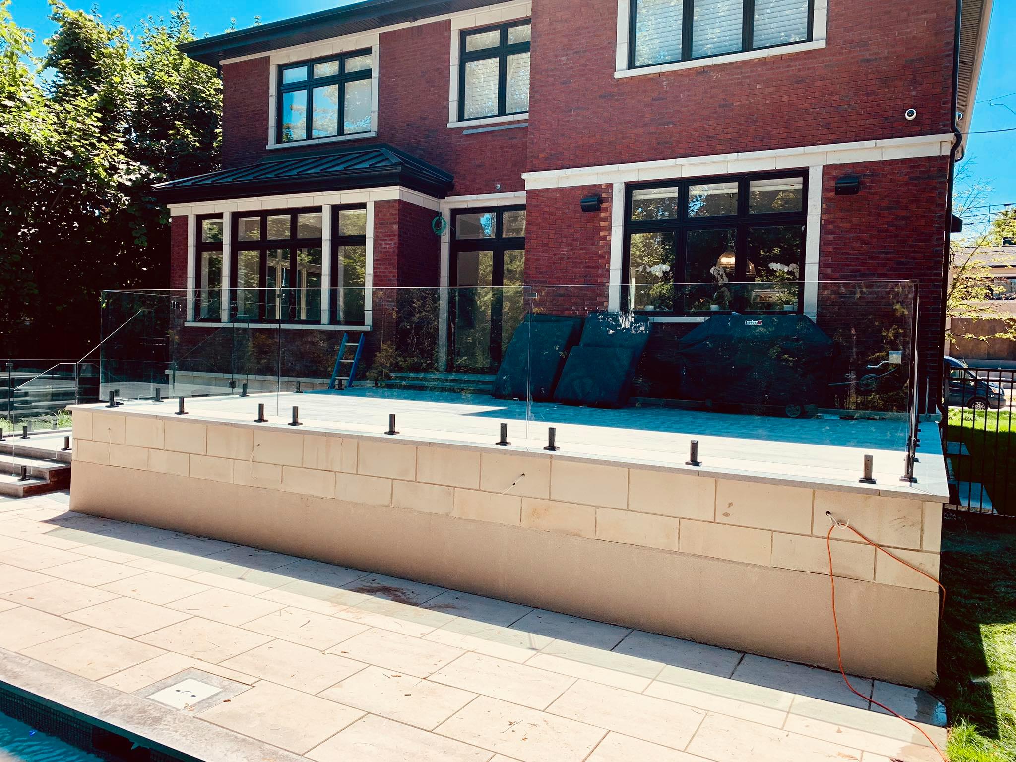 Mat zwart 304 316 2205 vierkant type roestvrijstalen glazen reling balustrade klem voor leuning