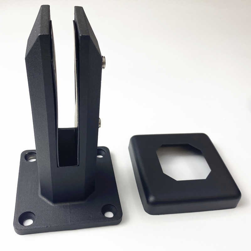 Matt Black Duplex 2205 Szklany czop szklany do bezramekalnych szklanych balustrad