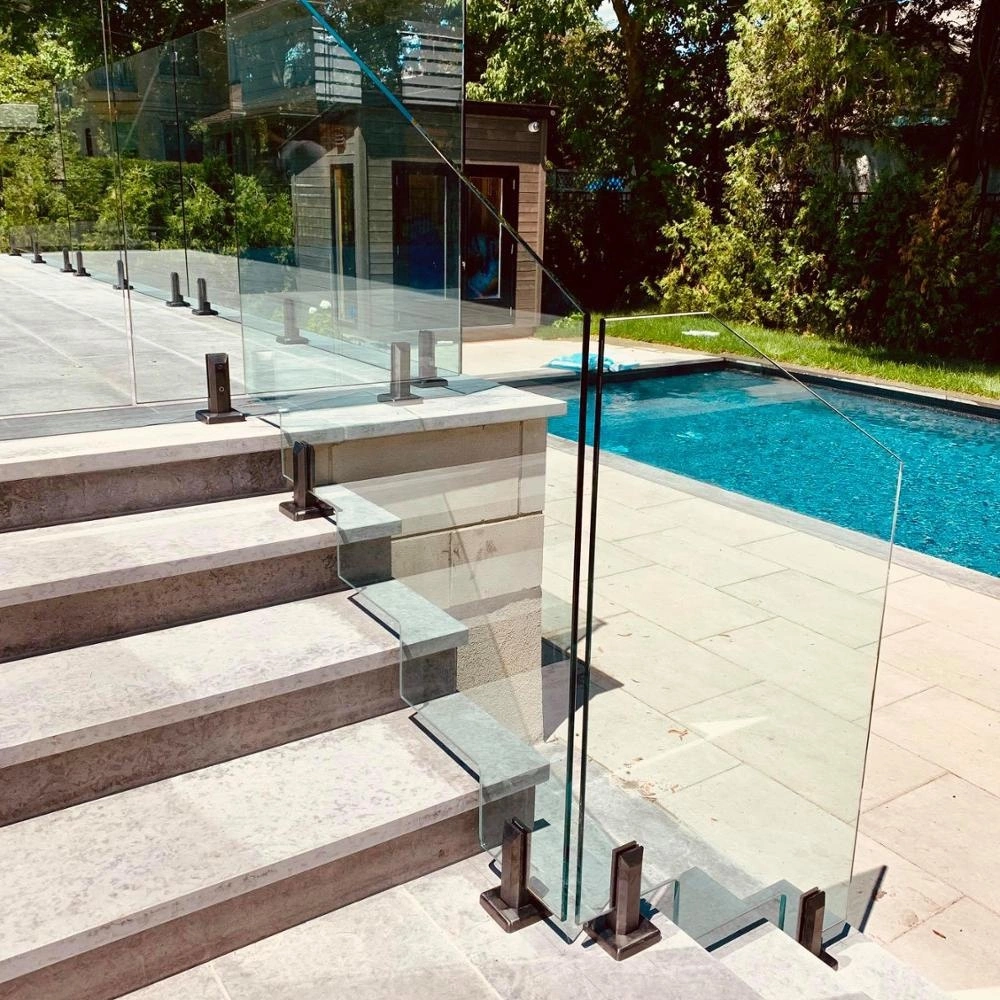 Matt black stainless steel glass spigot or glass fencing use glass spigot