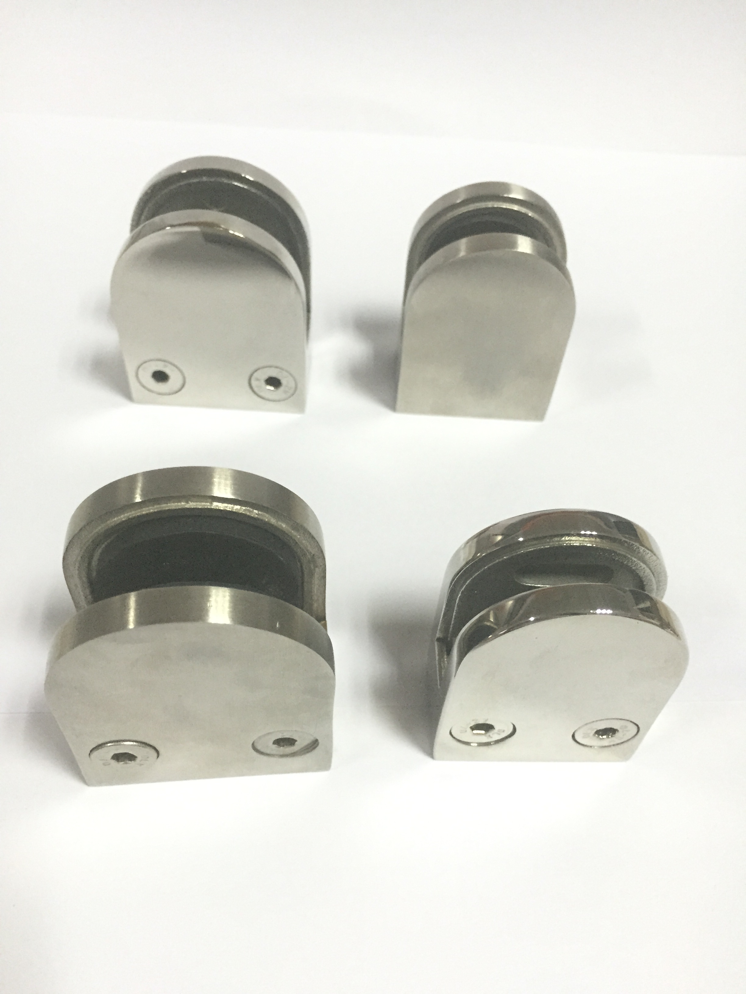 Mirror finished glass hardware glass clamps in stock