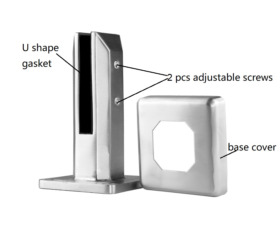 Modern Home Glass Balustrade Design Square Spigot Glass Railing With Square Top Handrail