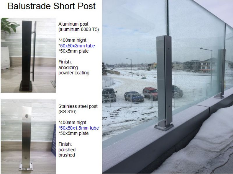 New design short stainless steel balustrade post for frameless glass railing - COPY - gttoq5