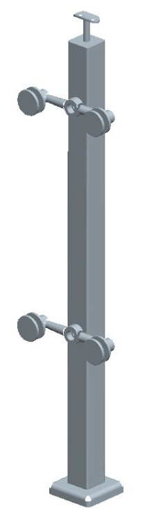 New design square spider balustrade post for glass railing system