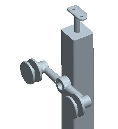 Nieuwe ontwerp vierkante spin balustrade post voor glazen railing systeem