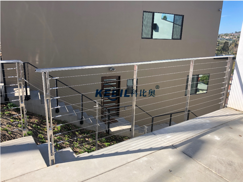 Outdoor Stainless Steel Railings Luxury Balcony Railing Wire Rope Cable Balustrade System