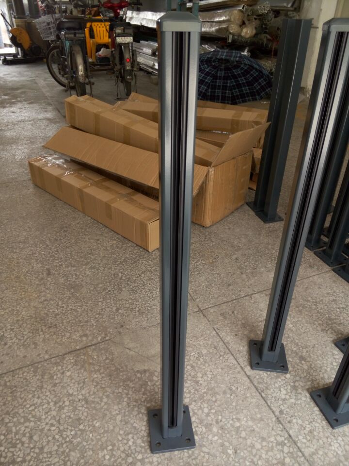 Powder coating square aluminum post with square base