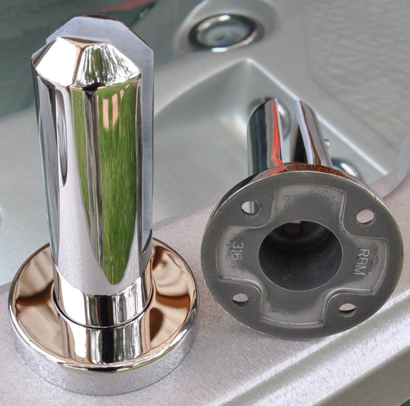 Round base plate spigot RBM-2 for stainless steel glass balustrade