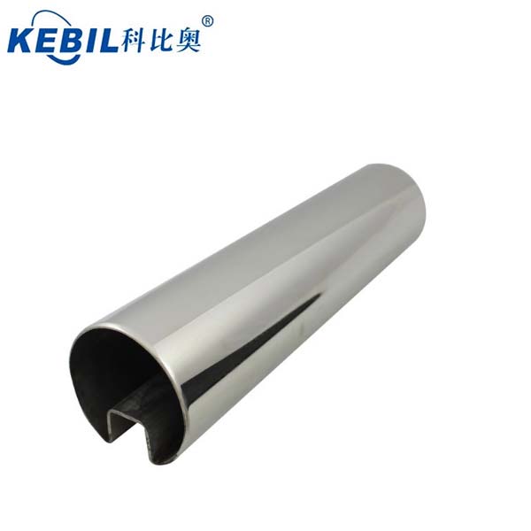 Round handrail slotted pipe for glass railing balcony glass fencing mini top rail