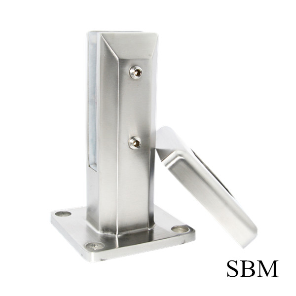 Acero inoxidable SBM grifo de cristal cuadrada con placa base en el suelo
